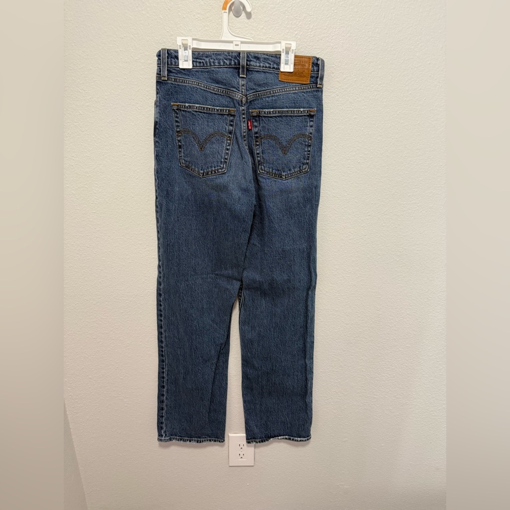Levi’s Ribcage Straight Dark Wash Jeans Size 28 - Picture 3 of 11